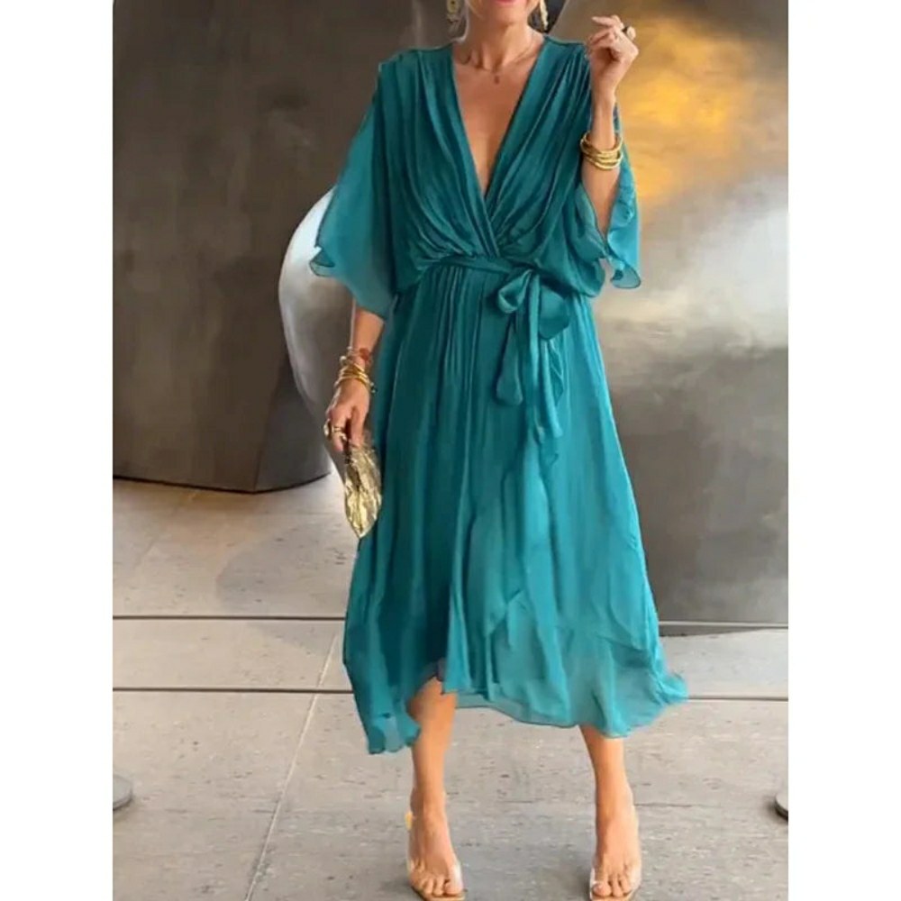 Vestido Feminino Rafaella - Gola em V (Verão 2026)