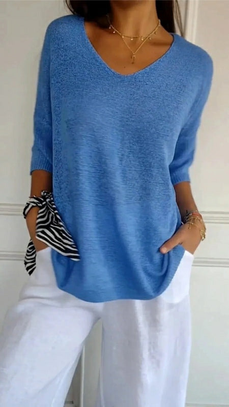 Compre 1 Leve 3 Blusinhas Luna® com decote V e Malha Leve